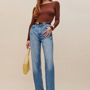 NWOT Reformation Cary High Rise Slouchy Straight Leg Jeans
